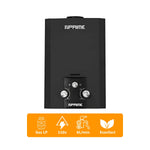Calentador Instantáneo De Agua Prime Gas LP Negro
