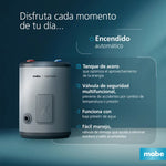 Calentador De Agua Depósito Eléctrico Mabe 40 Litros 110v Gris 1.5 Servicios