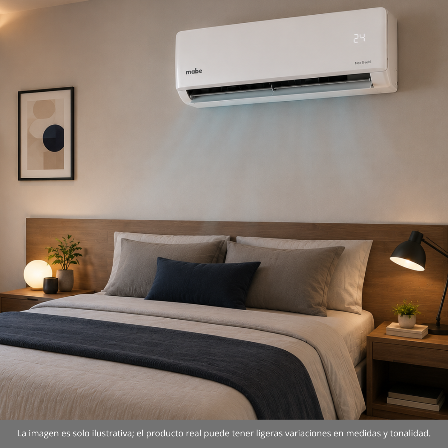 Minisplit Inverter Mabe 18,000 BTU Frío/Calor  WiFi Control Seer 22 MMI18HDBWCAM10